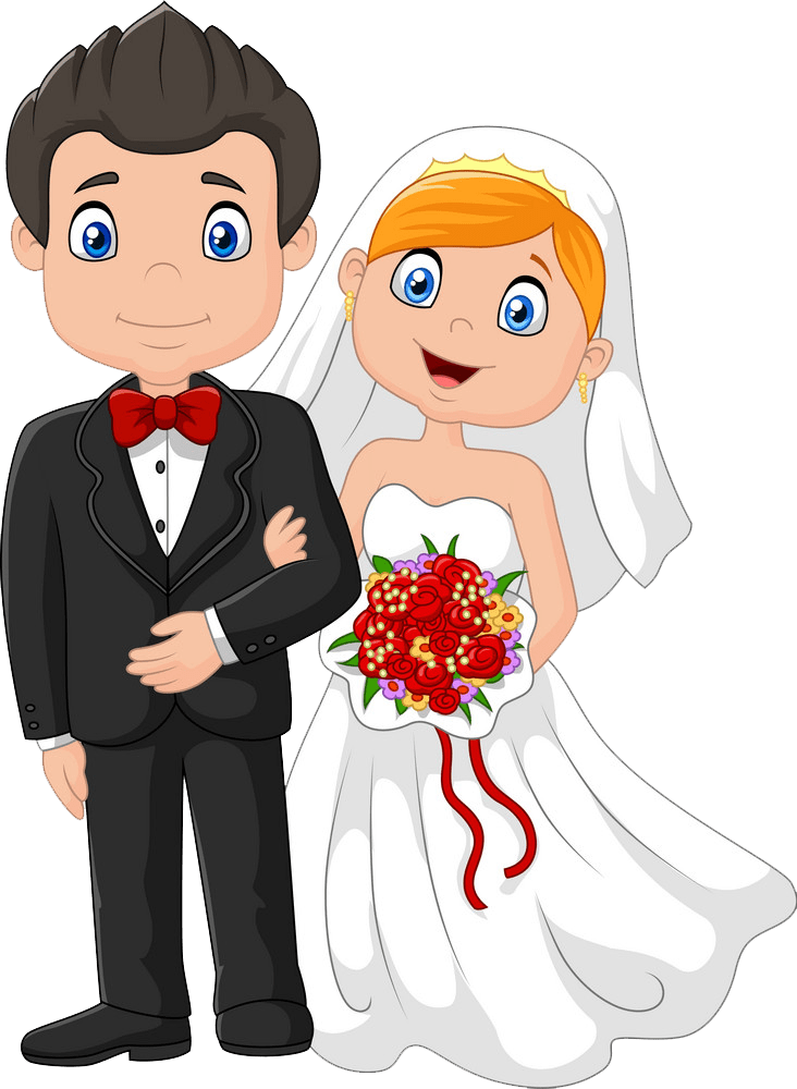 happy bride and groom png transparent