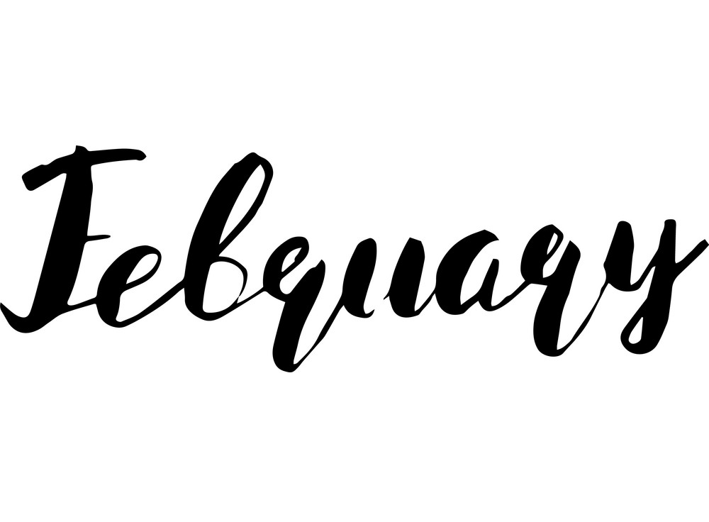 hello february lettering png