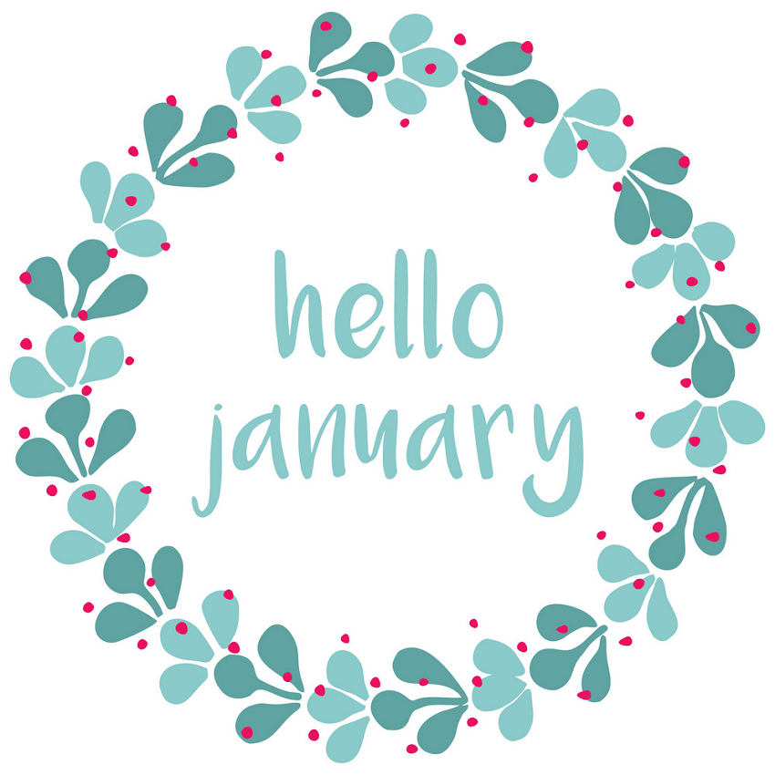 hello january wreath png