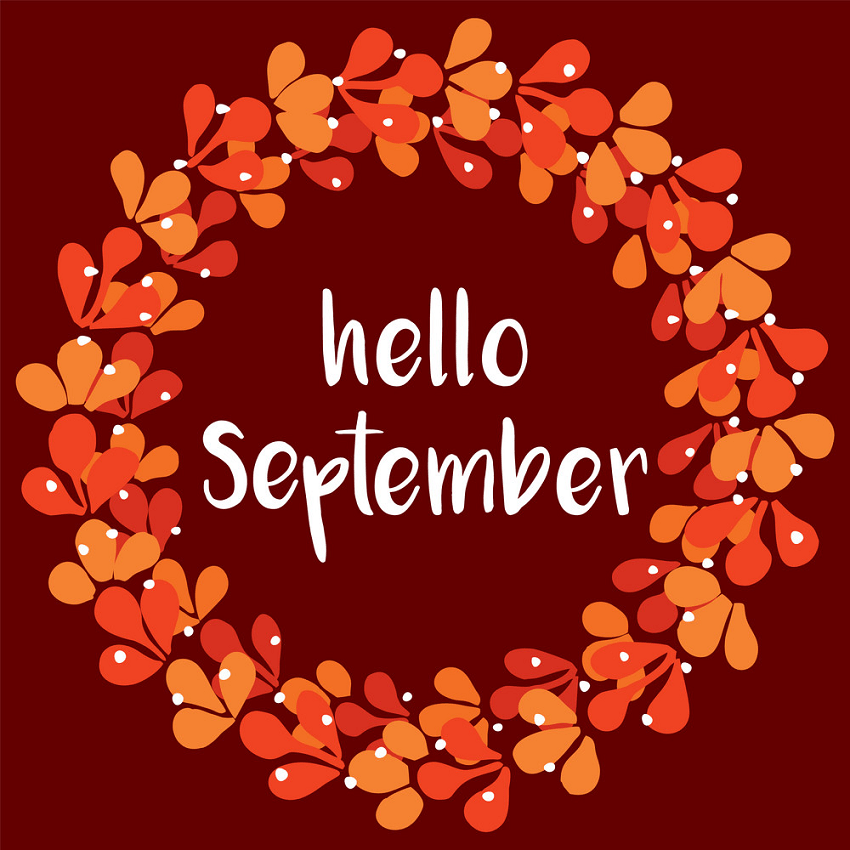 hello september wreath png
