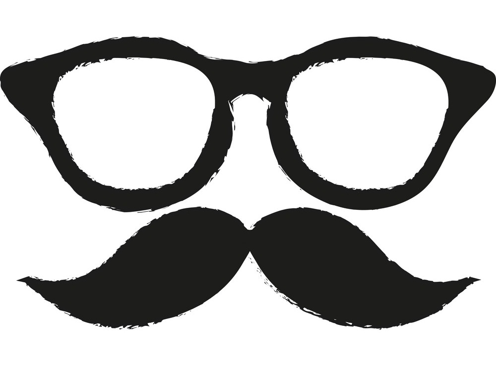 hipster glasses and mustache