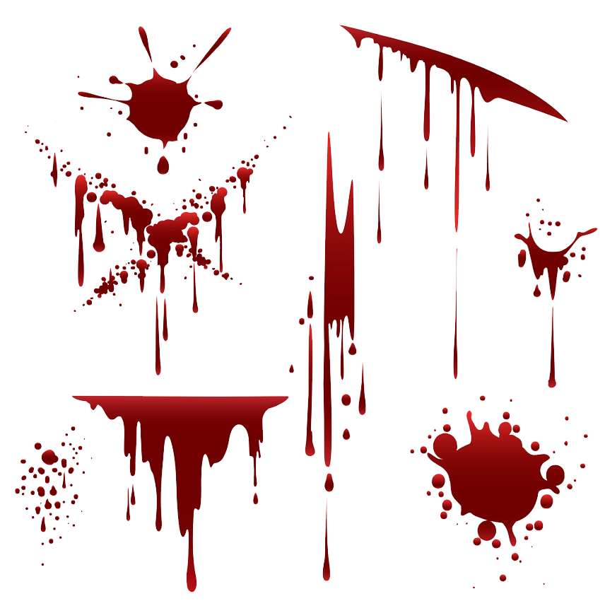 horror blood splatter transparent