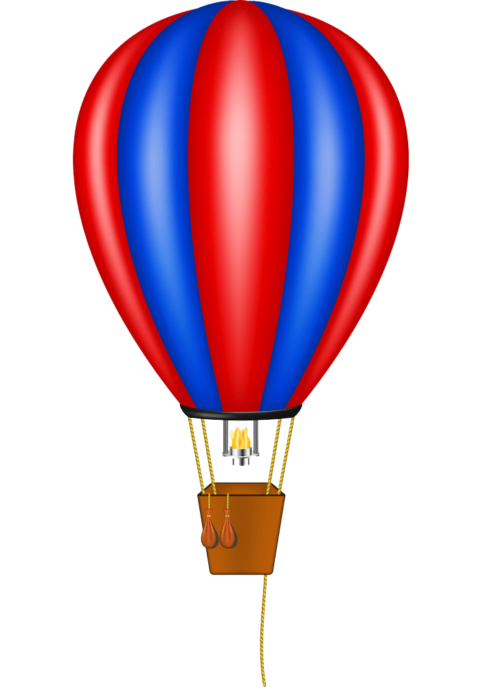 hot air balloon in red and blue png transparent.pn
