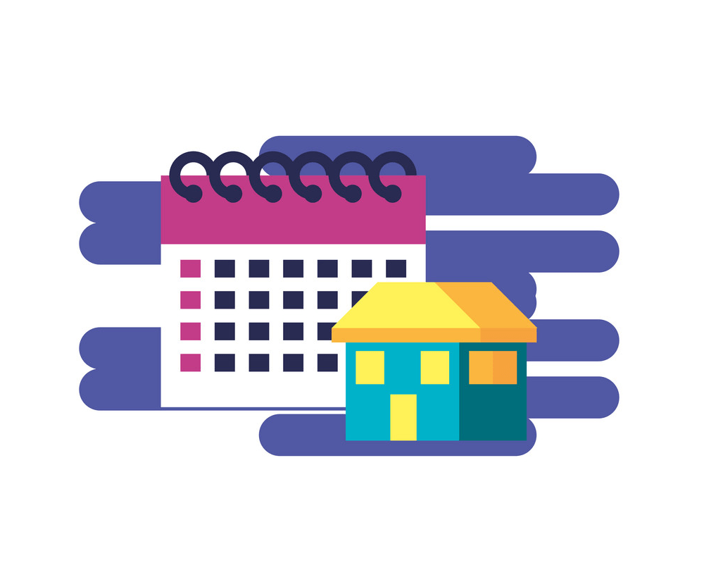 house facade with calendar reminder png