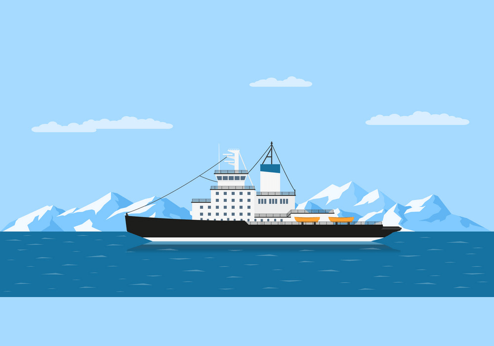 icebergs and ship