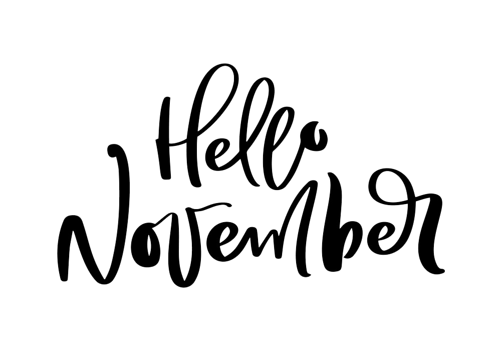 ink lettering hello november transparent