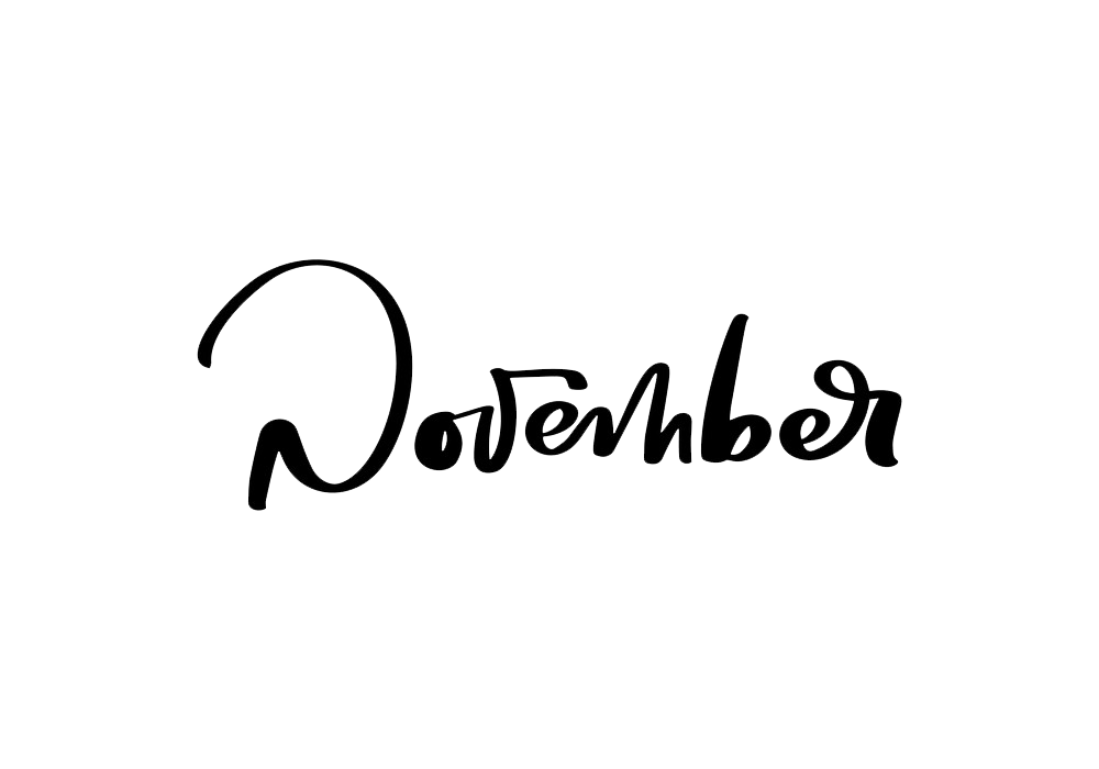 ink lettering november transparent