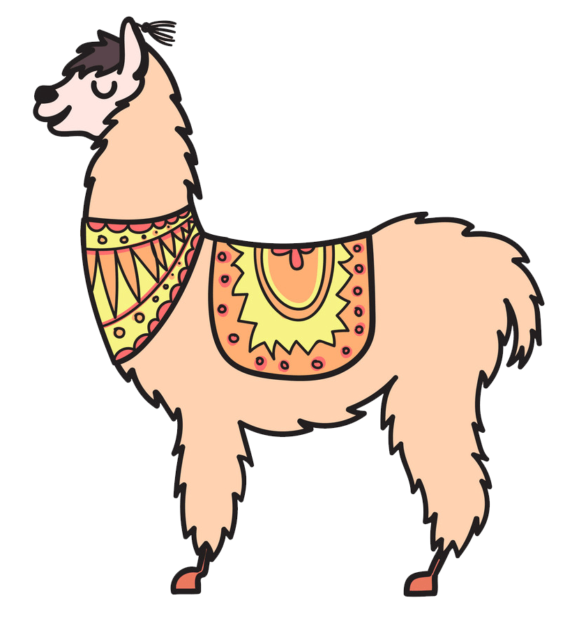 isolated outline llama png transparent