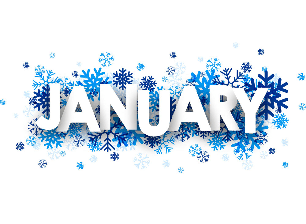 january sign with snowflakes png