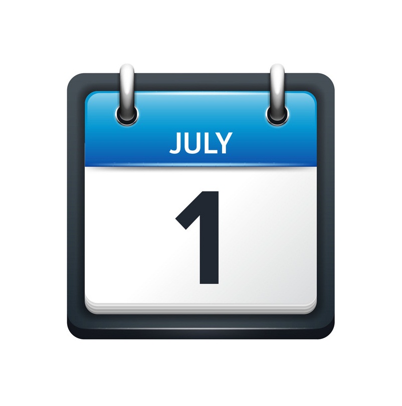 july 1 calendar icon flat