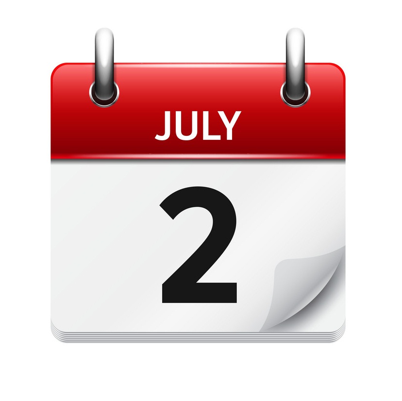 july 2 flat daily calendar