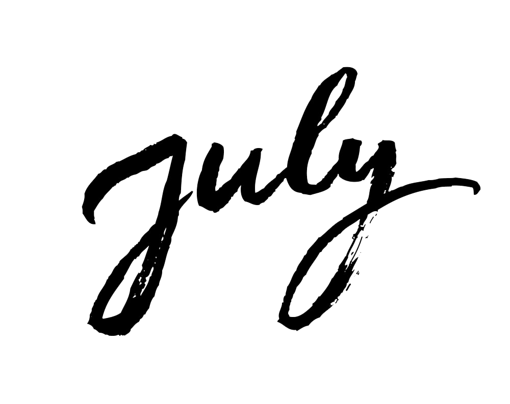 july brush lettering transparent