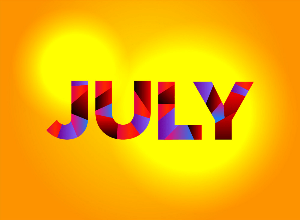 july theme word art png