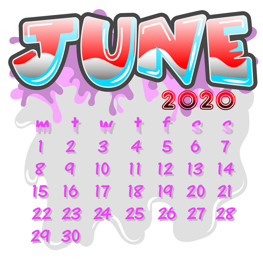 june 2020 month calendar png