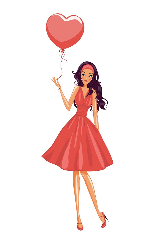 lady with balloon