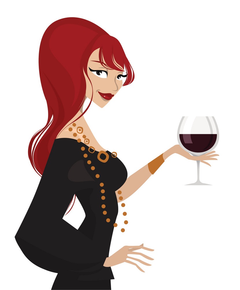 lady with wine glass