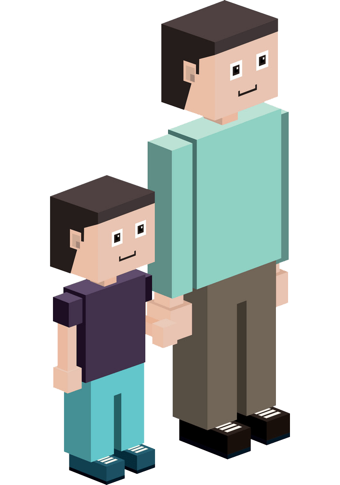 lego father and son png transparent