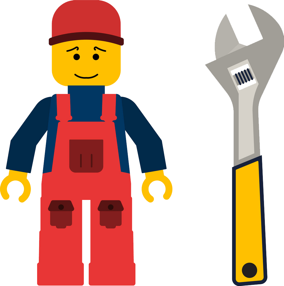 lego man with wrench png transparent