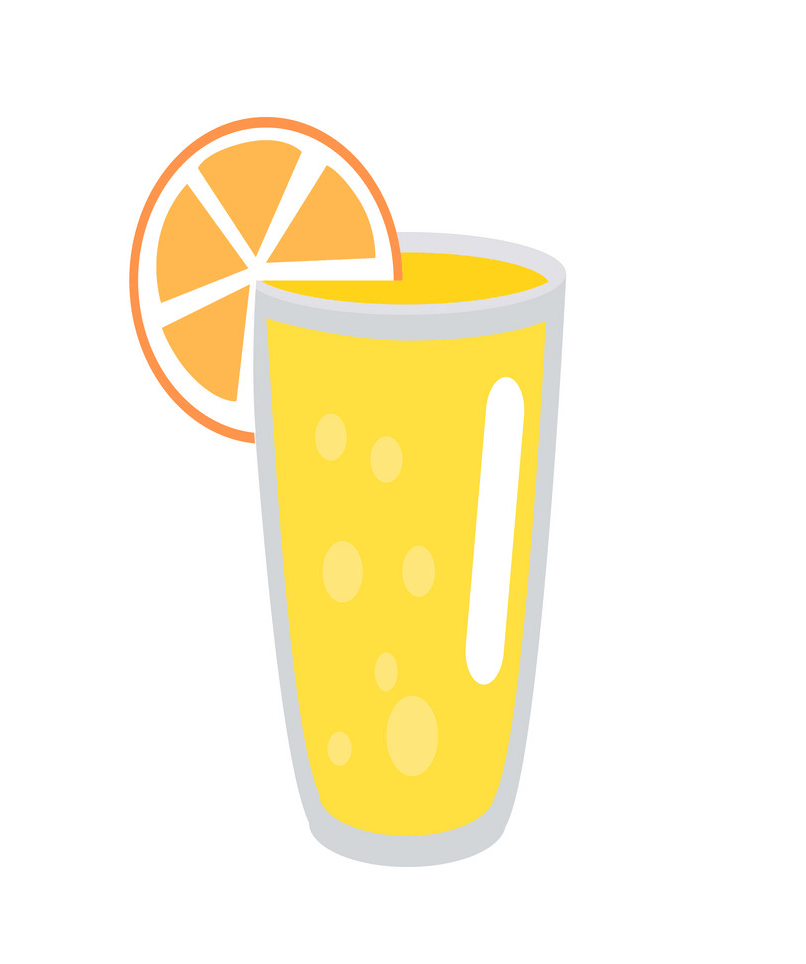 lemonade with orange slice in glass png