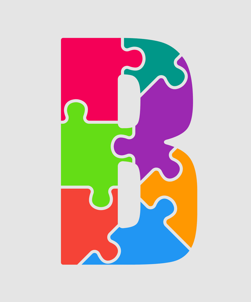 letter b puzzle pieces png