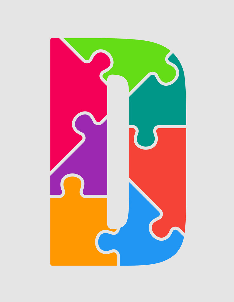 letter d puzzle pieces png