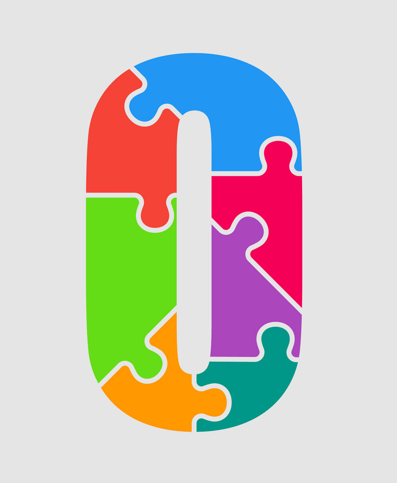 letter o puzzle pieces png