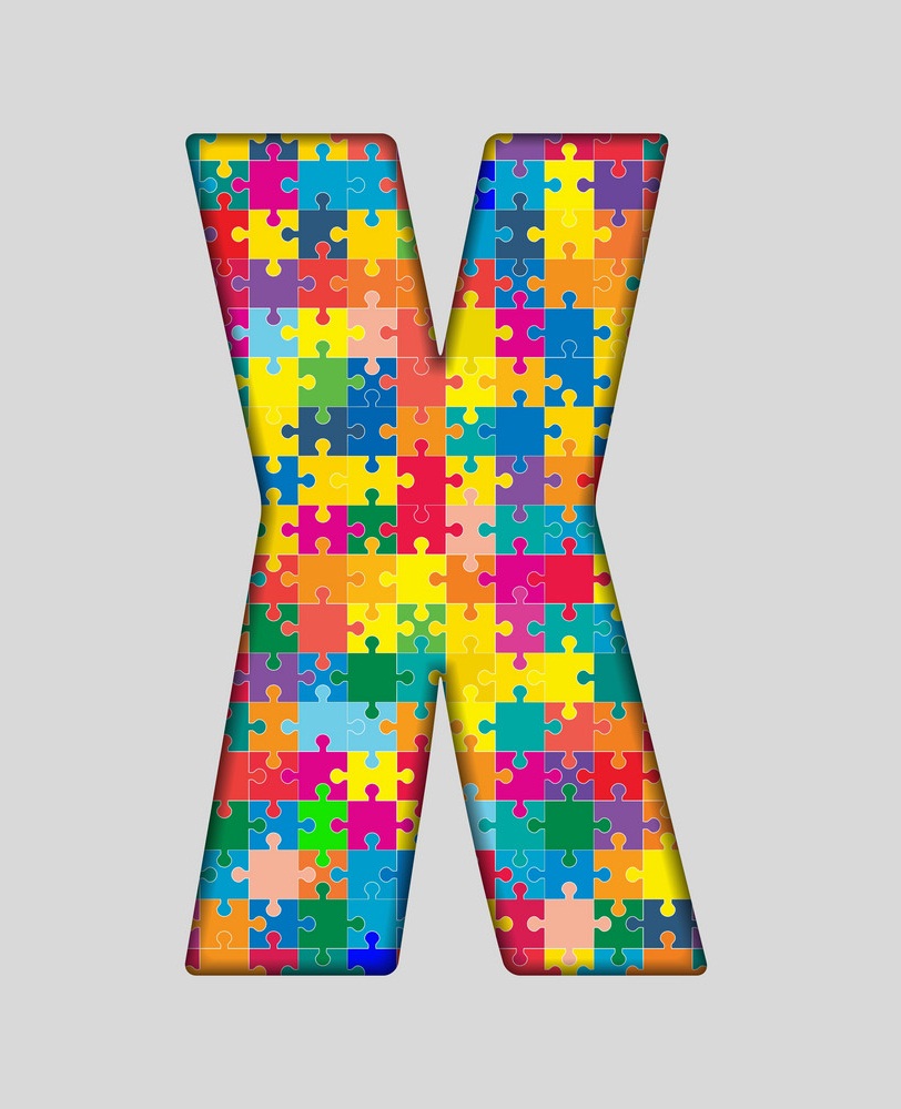 letter x puzzle pieces