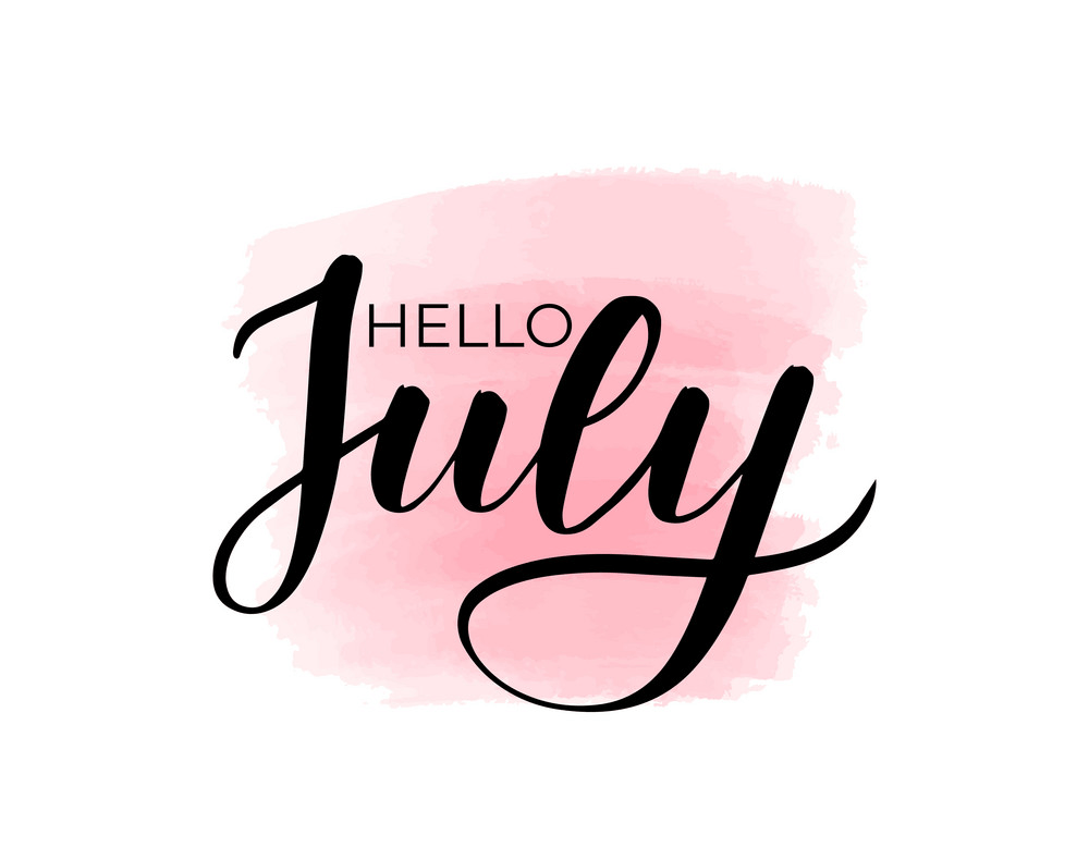 lettering hello july png