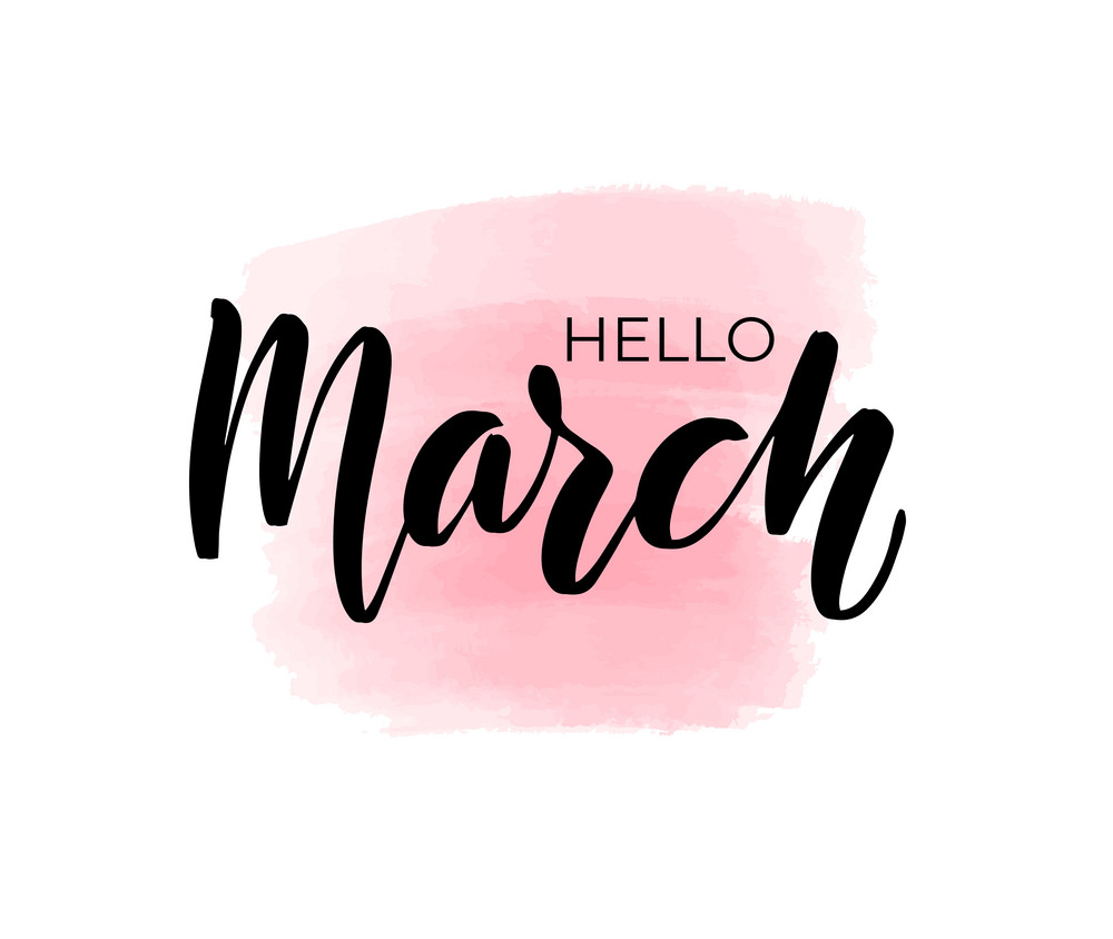 lettering hello march png