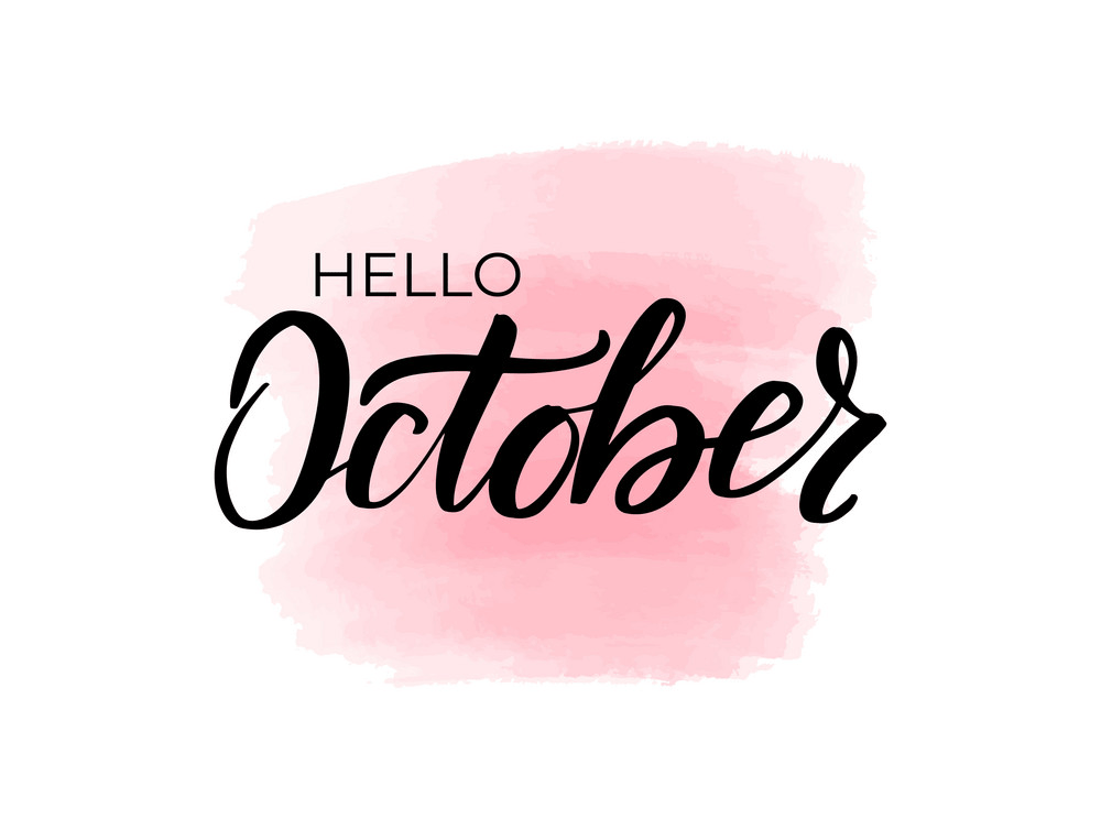 lettering hello october png
