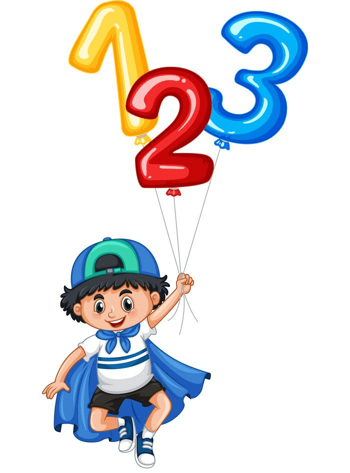 little boy and balloon numbers png