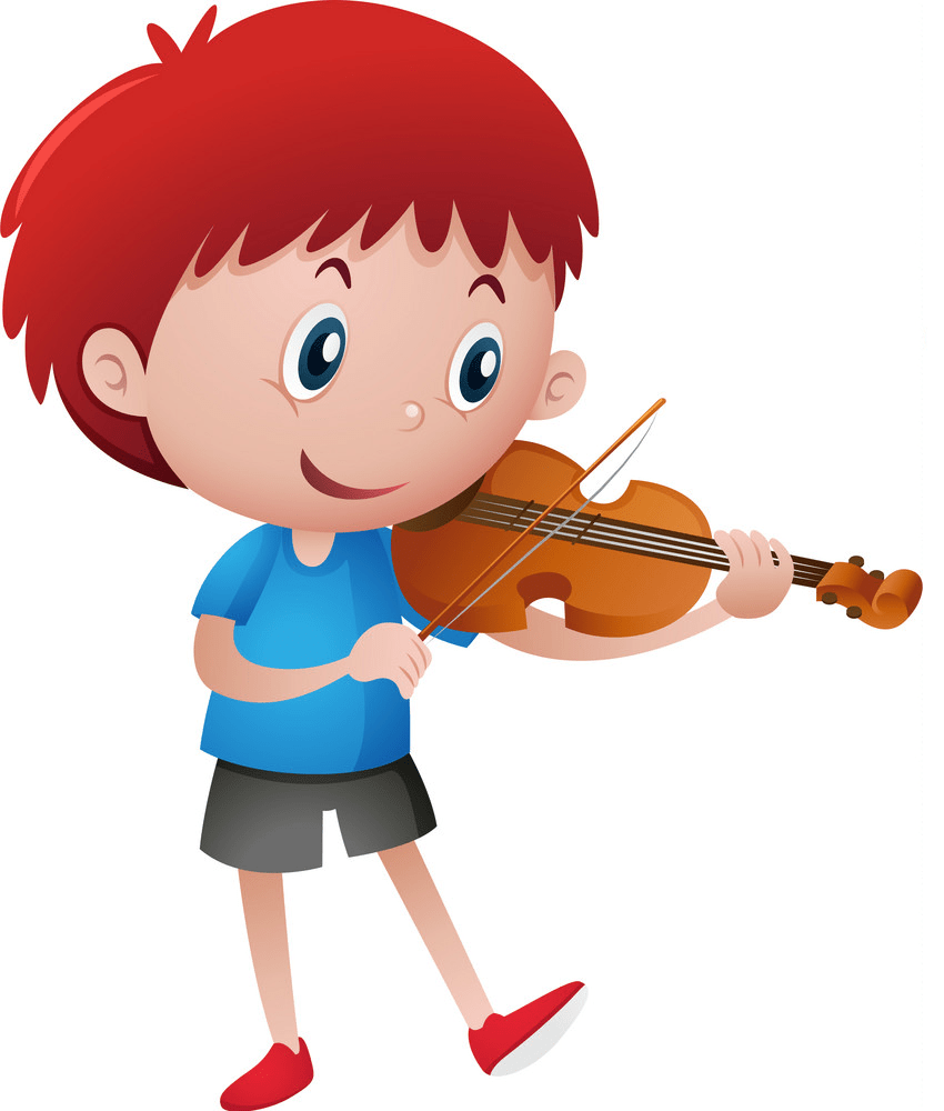 little boy playing violin png