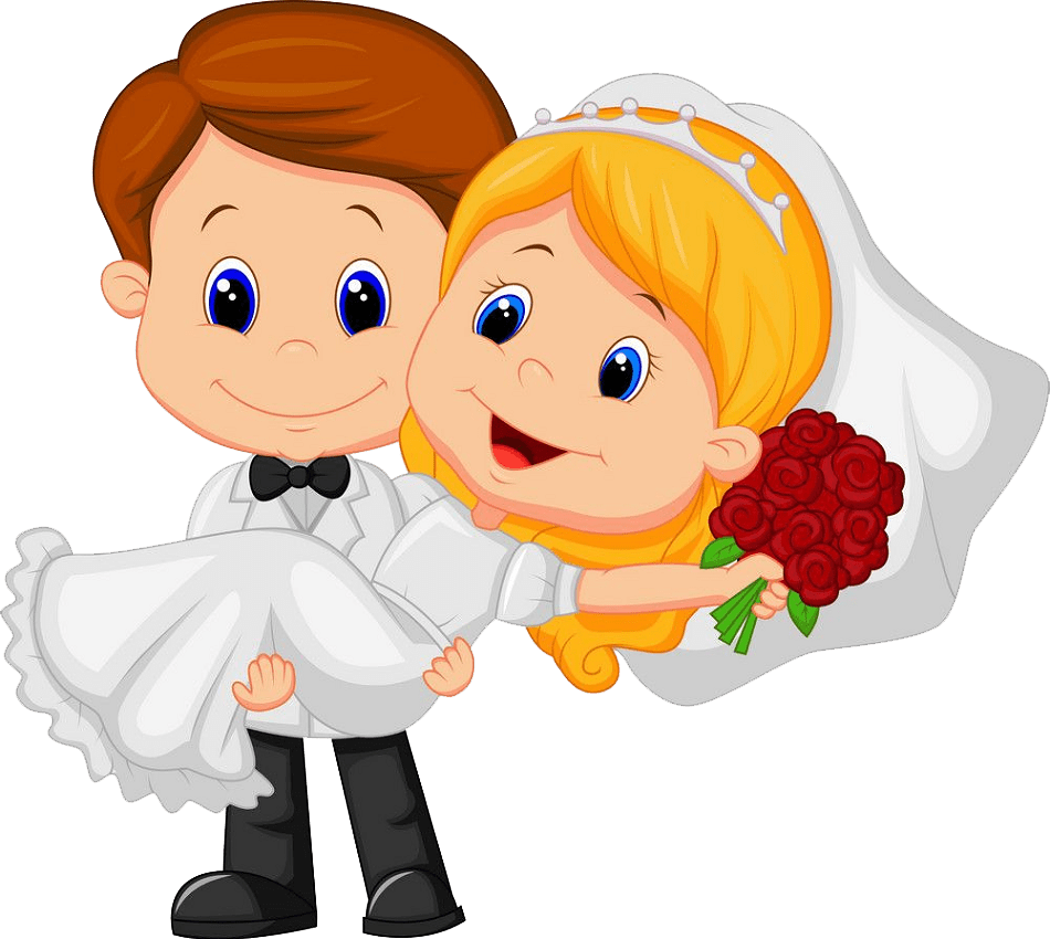 little bride and groom png transparent