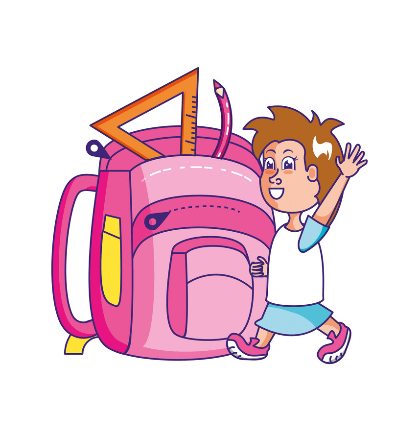 little girl with school bag png