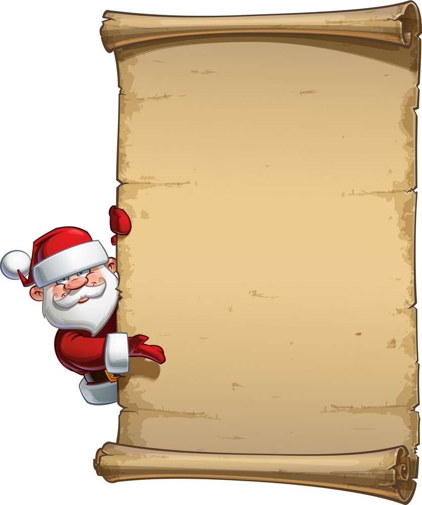 little santa with scroll
