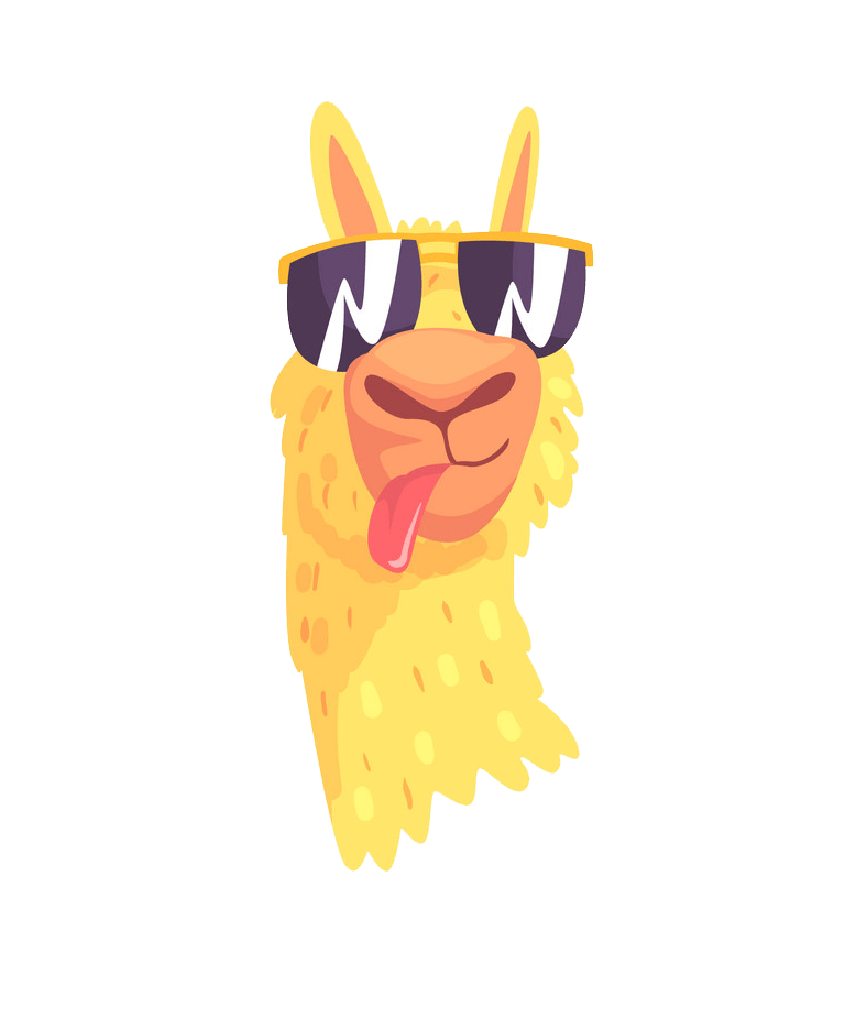 llama funny face png transparent