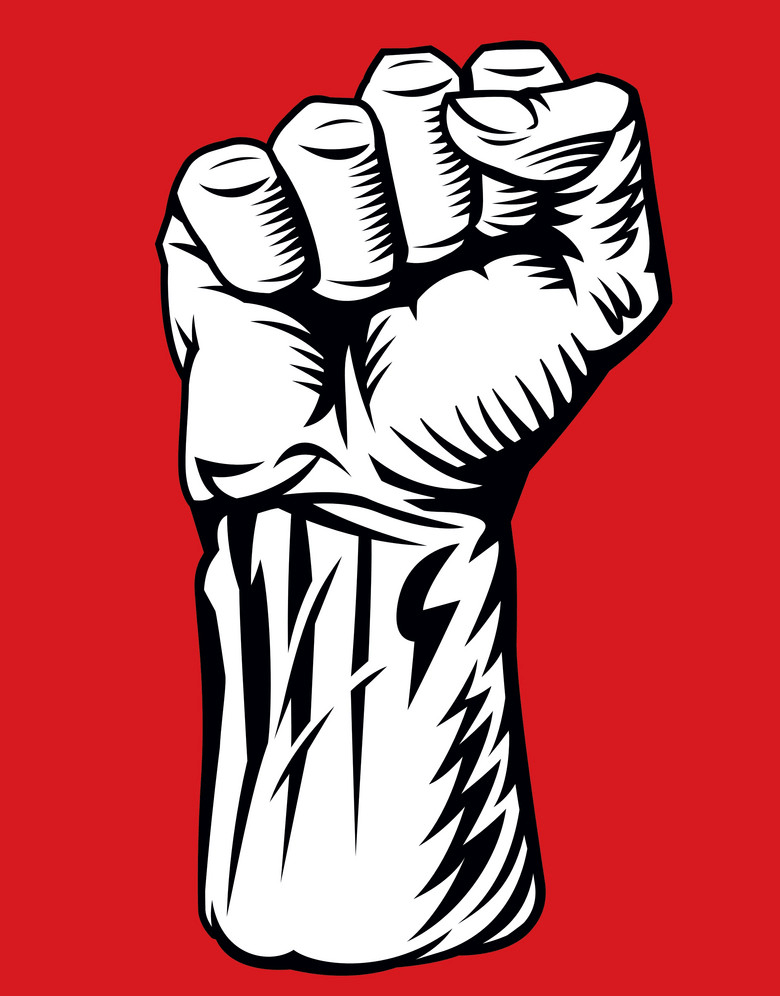 man fist on red background png