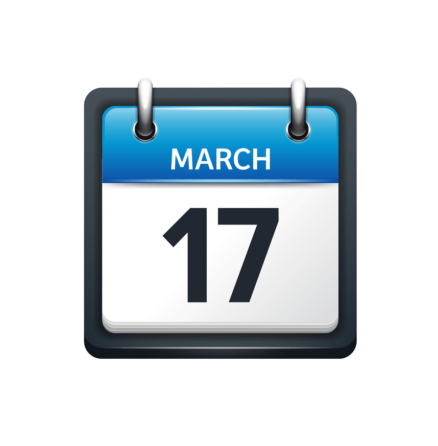 march 17 calendar icon flat png
