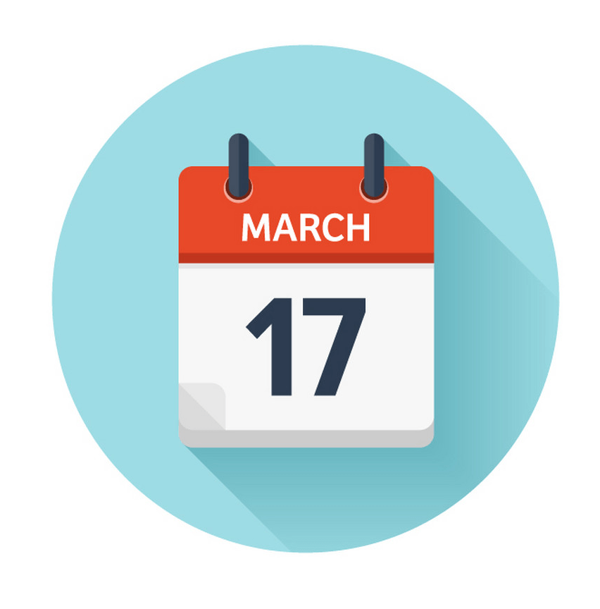 march 17 flat daily calendar icon png
