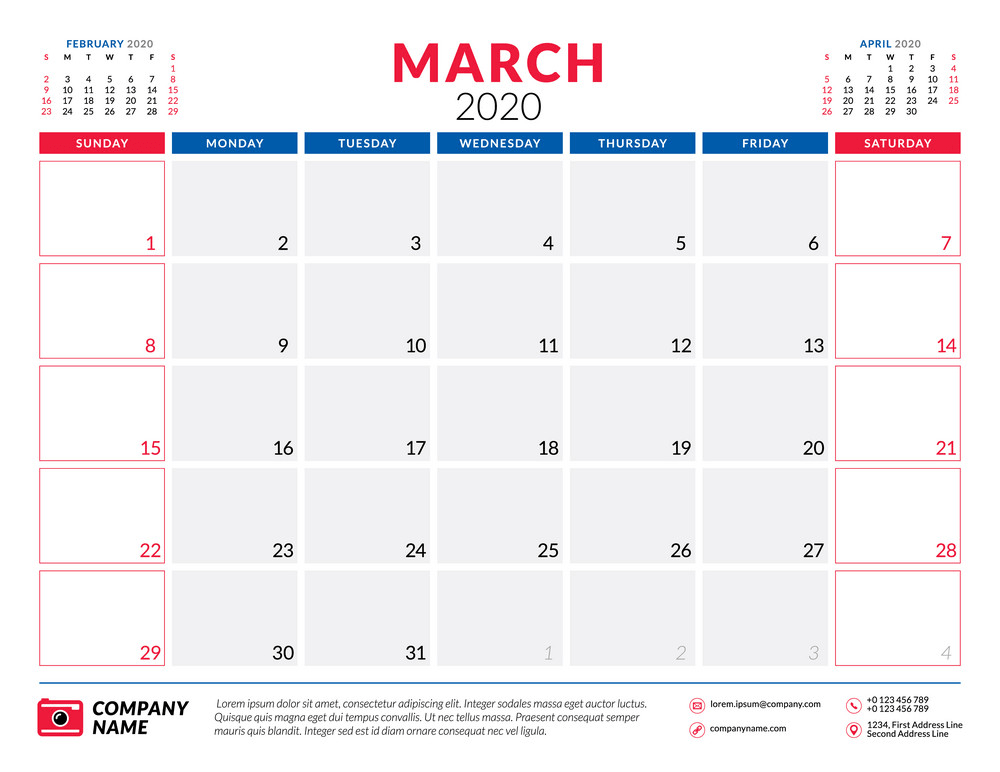march 2020 calendar planner png