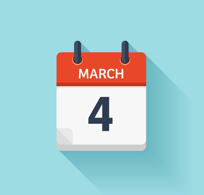 march 4 flat daily calendar