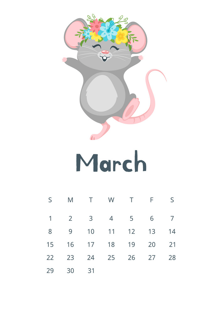march calendar flat png