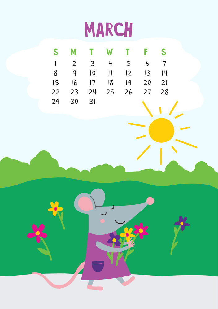 march calendar page png
