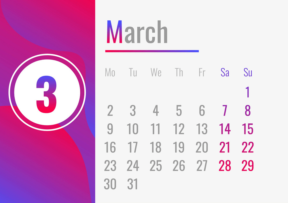 march month calendar 2020 png