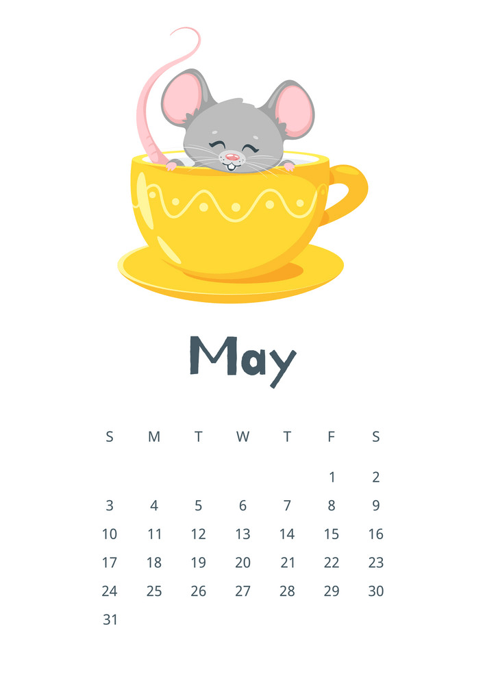 may calendar flat png