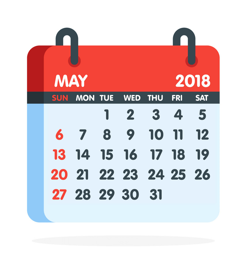 may calendar for 2018 year png