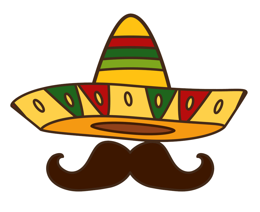 mexican hat with mustache png transparent