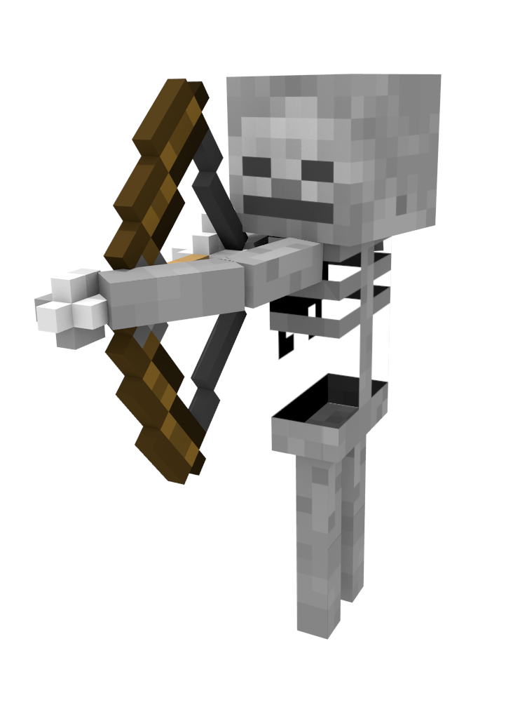 minecraft skeleton with bow png