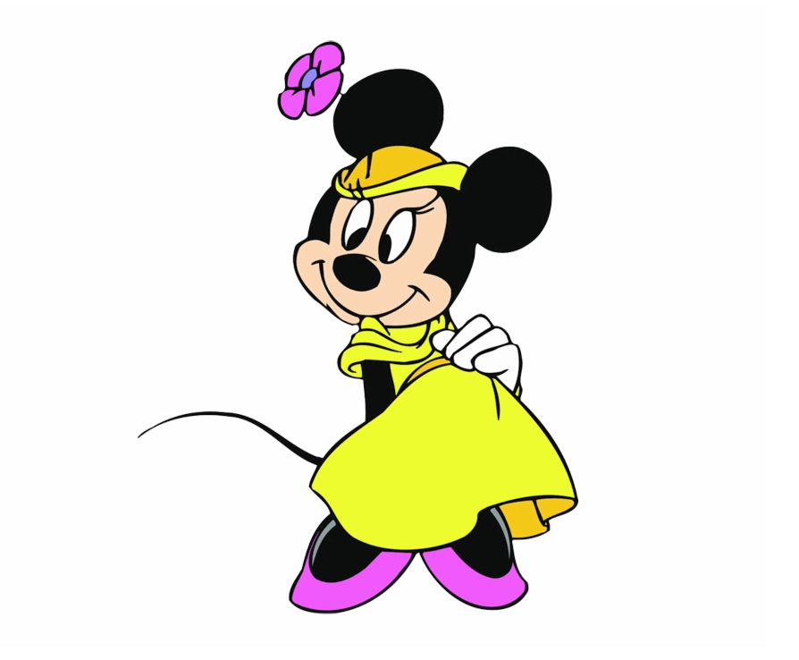 minnie mouse in yellow dress png