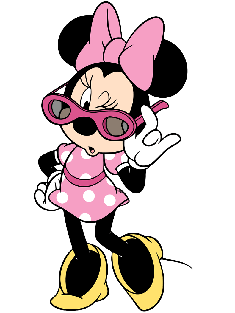 minnie mouse with sunglasses png transparent